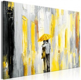 Artgeist Obraz - Umbrella in Love (1 Part) Wide Yellow Veľkosť: 30x20, Verzia: Na talianskom plátne