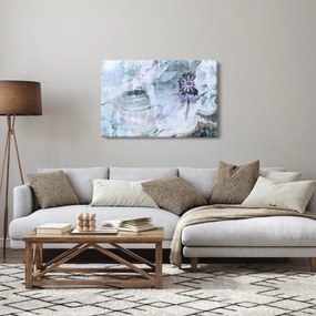 Obraz - Kvetinová freska na tehlovej stene (90x60 cm)