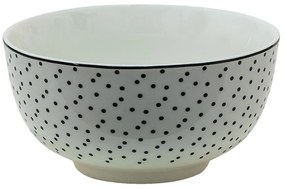 Porcelánová miska s čiernymi bodkami Black Dot - Ø 14*7 cm