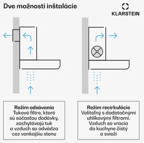 Klarstein Vinea, digestor, 60 cm, vstavaný, 610 m³/h, plochá konštrukcia, čierny