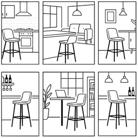 Barová stolička FLINT starý dub / biele nohy