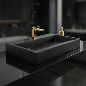 Konglomerátové umývadlo REA GOYA BLACK MAT 60 cm