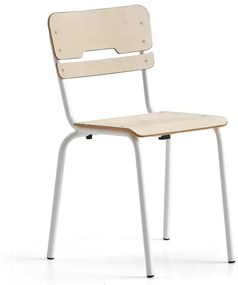 Školská stolička SCIENTIA, nízke sedadlo, V 460 mm, biela/breza