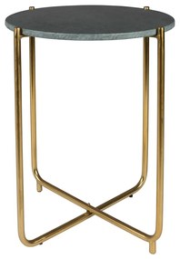 Zelený odkladací stolík s mramorovou doskou White Label Timpa