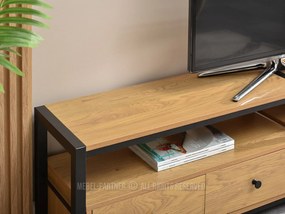 TV stolík/skrinka Elena (dub + čierna). Akcia -20%. Vlastná spoľahlivá doprava až k Vám domov. 1111549