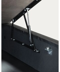 Čierna čalúnená dvojlôžková posteľ s úložným priestorom 160x200 cm Matters – Kave Home