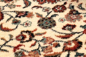 Vlnený kobere KASHQAI 4362 102 kruh, béžovo / bordový