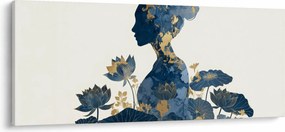 Obraz - Mramorový profil ženy (120x50 cm)