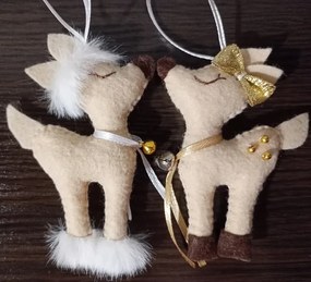 Ručne šité vianočné ozdoby Srnky mix