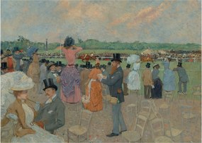 Sklenený obraz - Jean-Louis Forain, The Races at Longchamp, reprodukcia (70x50 cm)