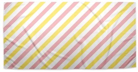 Sablio Uterák Ružové a žlté pruhy - 70x140 cm