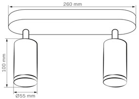 LED RGBW stmievateľné kúpeľňové bodové svietidlo TURYN 2xGU10/6,5W/230V IP44 biele