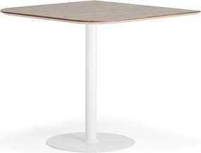 Barový stôl METRIC, zaoblené rohy, 1000x1000x900 mm, biela/orech