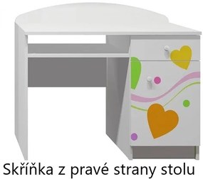 Písací stôl FAREBNÁ SRDIEČKA - TYP A