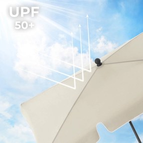 Slnečník 200 x 125 cm, UV ochrana do UPF 50+, skladací, bez podstavca