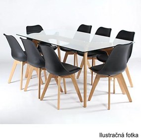 AKCIA Čierna stolička BALI MARK s bukovými nohami II. akosť