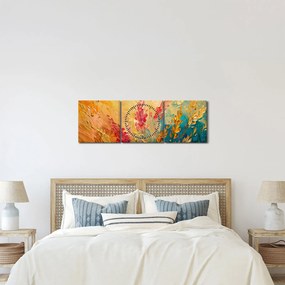 Obraz - Maľba poľa (s hodinami) (90x30 cm)