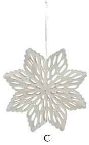 House Doctor Papierová vianočná ozdoba Snowflake White 15 cm – set 4 ks