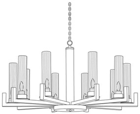 Kolarz 6009.81060 - Luster na reťazi RAGGIO 10xE14/25W/230V matný chróm