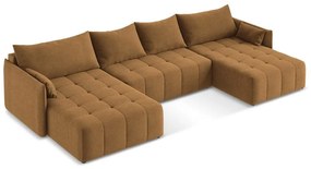 Terakotová rozkladacia/s úložným priestorom rohová pohovka (do tvaru "U") Moku – Makamii