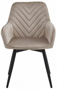 Otočné jedálenské kreslo NANA360 VELVET, béžové