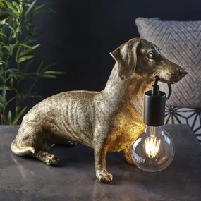 Endon 101187 - Stolná lampa DACHSHUND 1xE27/10W/230V zlatá
