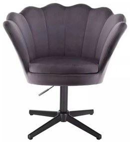 LuxuryForm DESIGN Kreslo FREY VELUR na čiernom kríži - tmavo šedé
