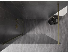 Mexen Kioto-X, sprchová zástena 160 x 200 cm, 10mm šedé sklo, zlatý lesklý profil, 800-160-101-50-40-X
