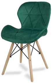 Dekorstudio Zamatová jedálenská stolička Matias tmavo zelená