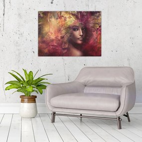 Sklenený obraz - Fantasy žena (70x50 cm)