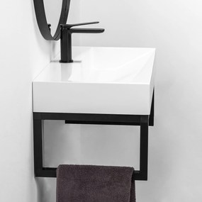Konglomerátové umývadlo REA GOYA 60x37 cm biele + konzola