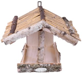 Drevené nástenné kŕmidlo pre vtáky Esschert Design, výška 24,5 cm