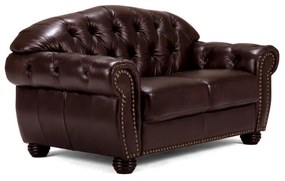 furniture-nabytek.cz - Pohovka Chesterfield Hereford 2-miestna z pravej kože, hnedá