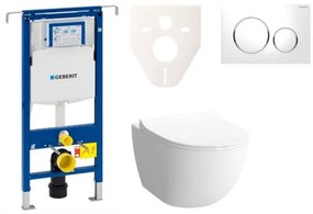 Cenovo zvýhodnený závesný WC set Geberit do ľahkých stien / predstenová montáž + WC VitrA VitrA Shift SIKOGES4N4