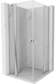 Mexen, Mexen Mist Duo sklápací sprchový kút 85 x 85 cm, priehľadný, chróm - 8A4-085-085-01-00