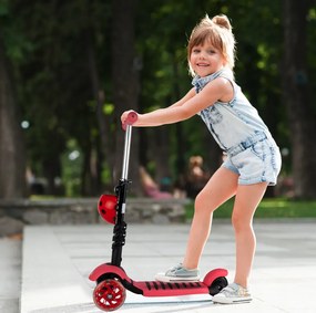 Detská trojkolesová balančná kolobežka s LED kolieskami - lienka