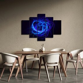 Obraz modrého abstraktného klbka (150x105 cm)
