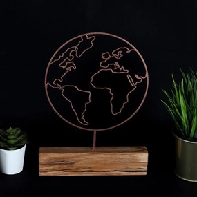 Kovová dekorácia World 30 cm bronzová