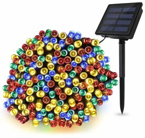 Solárna záhradná svietiaca reťaz 100 LED, farebná, 10 m