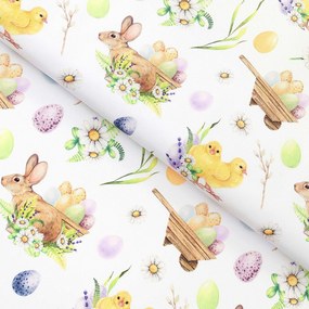 Goldea veľkonočná teflónová látka na obrusy - symboly veľkej noci 160 cm