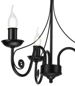 Luster na reťazi DONATO 3xE14/40W/230V čierna