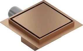 Mexen Flat-Q, bodový podlahový vpust 12 cm, medená matná, 1C10012