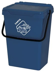Plastový odpadkový kôš na triedenie odpadu, modrý, 35 l