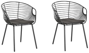Sada 2 kovových dizajnových stoličiek čierna HOBACK Beliani