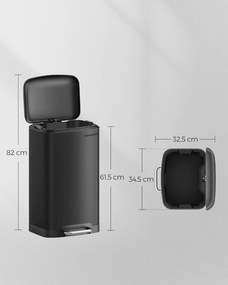 Odpadkový kôš s vekom IRIS 30 l čierny II