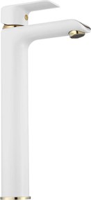 Rea Bloom - vysoká umývadlová batéria, biela-zlatá, REA-B9931