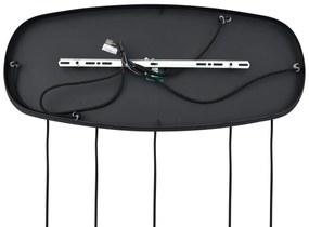 Moderné závesné svietidlo čierne s jantárovým sklom 5-svetiel - Sheena