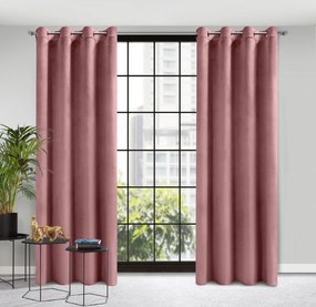 ZATEMŇOVACÍ ZÁVES NA KRÚŽKOCH ROSA 140X250 CM TMAVORUŽOVÁ