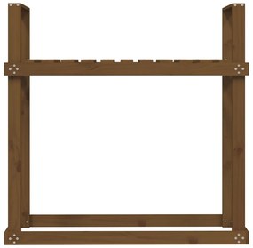 Stojan na palivové drevo medový 110x35x108,5cm masívna borovica