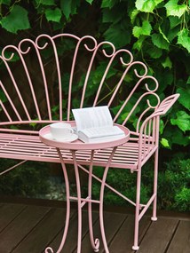 Kovová záhradná lavička ružová CAVINIA Beliani